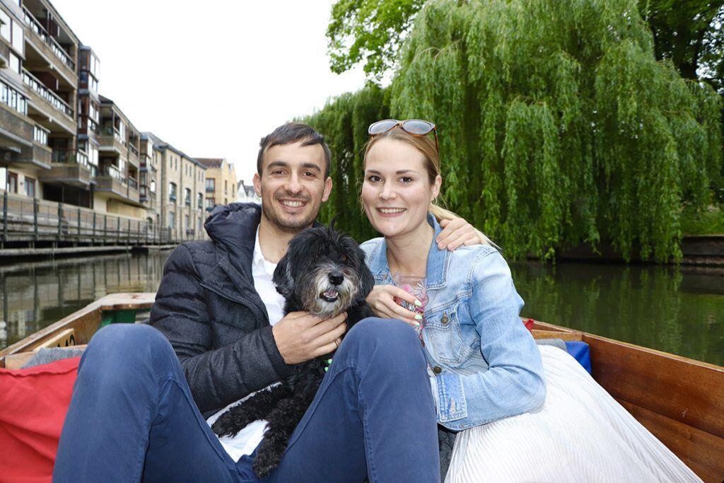 romantic punting, dog punting Cambridge