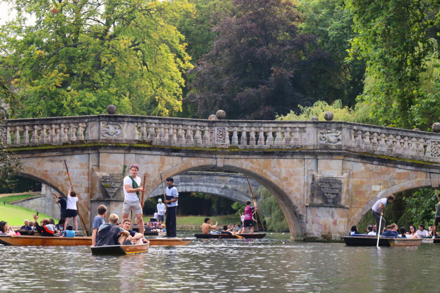 Clare Bridge in Cambridge University. Crossing the River Cam