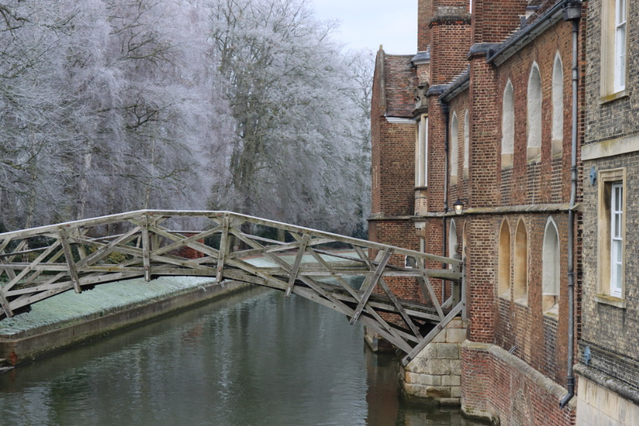 Mathematical Bridge in Winter in Cambridge
